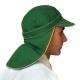 Casquette en toile verte ignifugée, munie d’un élastique pour serrage, d’une visière et d’un couvre-nuque.﻿CASQ67022