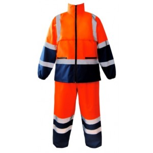 ENSEMBLE DE PLUIE Orange/Marine