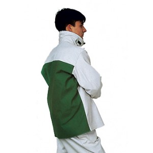 VES41240 Veste Bovin, tann&eacute;e Chrome  toile ignifug&eacute;e rubans auto-agrippant  dos coton ignifug&eacute;e, &eacute;lastiques poignets