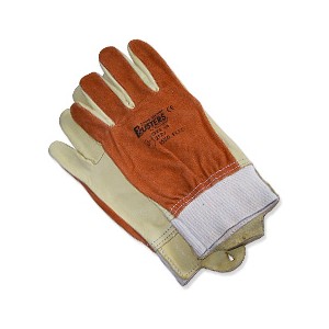 Gants 5 doigts, en bovin pleine fleur hydrofuge beige pour la paume, dos en cro&ucirc;te hydrofuge 1550ELEC