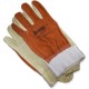 Gants 5 doigts, en bovin pleine fleur hydrofuge beige pour la paume, dos en croûte hydrofuge 1550ELEC